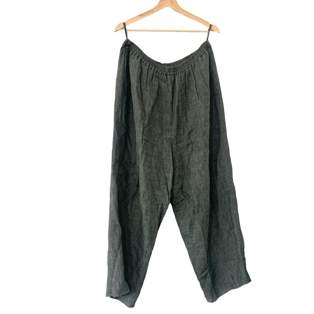 Eskandar Linen Trousers Wide Leg Cropped